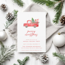 Partido Rustic Vintage Red Truck Holiday