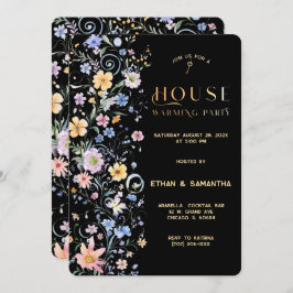 Convites Partido Rustic Wildflower Housearming Modelo