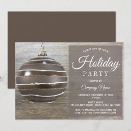 Convites Partido Rustic Wood Ornament Corporate Holiday