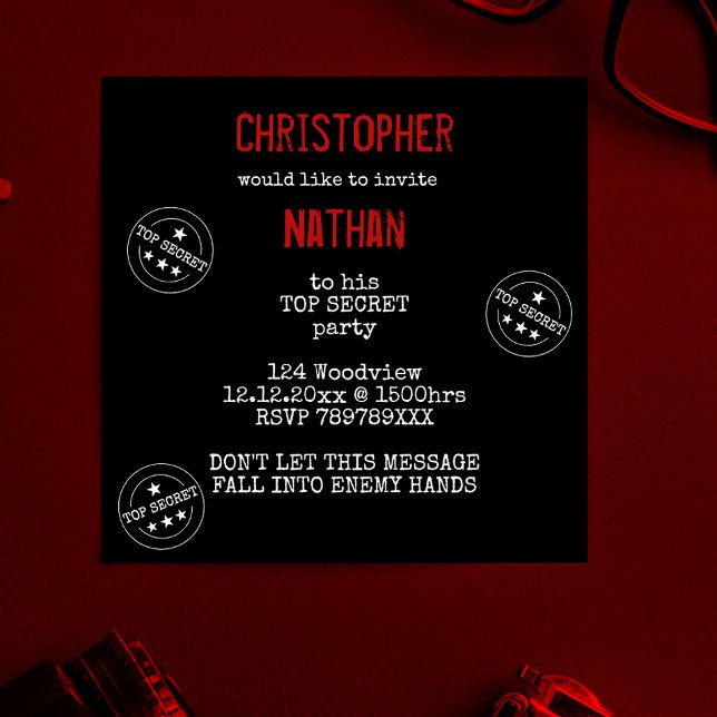 Convites Partido SECRETO TOP Personalizado (Criador carregado)