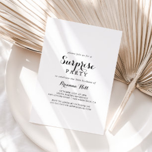 Convites Partido Surpresa da Moderna Caligrafia