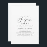 Convites Partido Surpresa da Na moda de Caligrafia em Idíli<br><div class="desc">Este convite de festas de surpresa na moda idílico é perfeito para um aniversário moderno,  aposentadoria ou qualquer festa surpresa. O design simples e elegante apresenta a tipografia de scripts clássicos e ricos em preto e branco.</div>