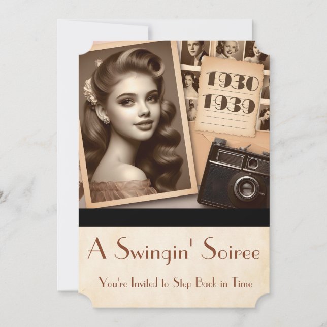 Convites Partido Swing'Soiree Teenagers Party 1930 (Frente)