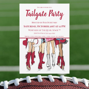 Convites Partido Tailgate Alabama Meninas Cowboy Boots Crim