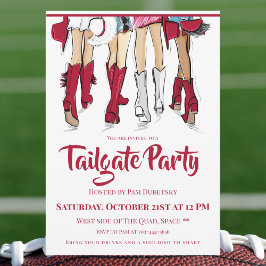 Convites Partido Tailgate do Alabama Meninas Cowboy Boots C