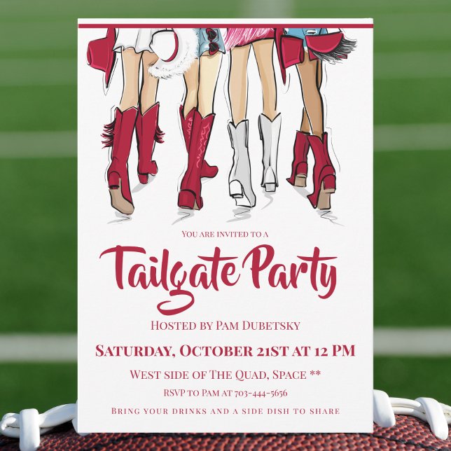 Convites Partido Tailgate do Alabama Meninas Cowboy Boots C (Criador carregado)
