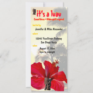 Convites Partido Tiki Palm Tree Luau