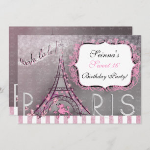 Convites Partido Torre Eiffel de Chic Sparkle Paris Sweet 1