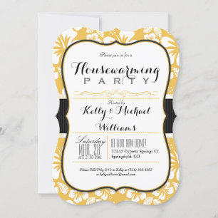 Convites Partido Tropical ouro Amarelo e Branco