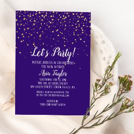 Convites Partido vamos Confetti Dourado no Partido Puro