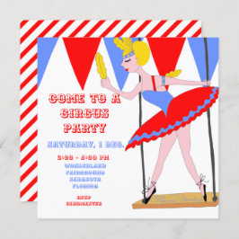Convites Partido vermelho da listra da tenda do circus de