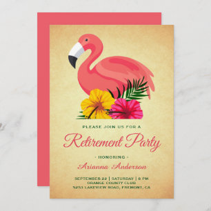 Convites Partido Vintage Rustic Flamingo Floral