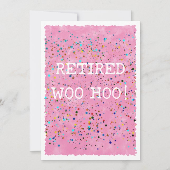 Convites Partido Woo Hoo Pink Watercolor Confetti (Frente)