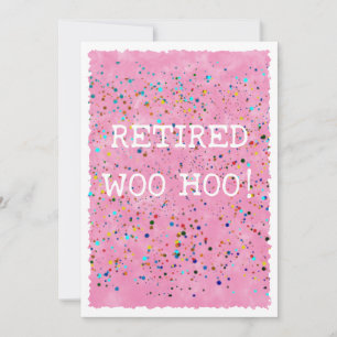 Convites Partido Woo Hoo Pink Watercolor Confetti