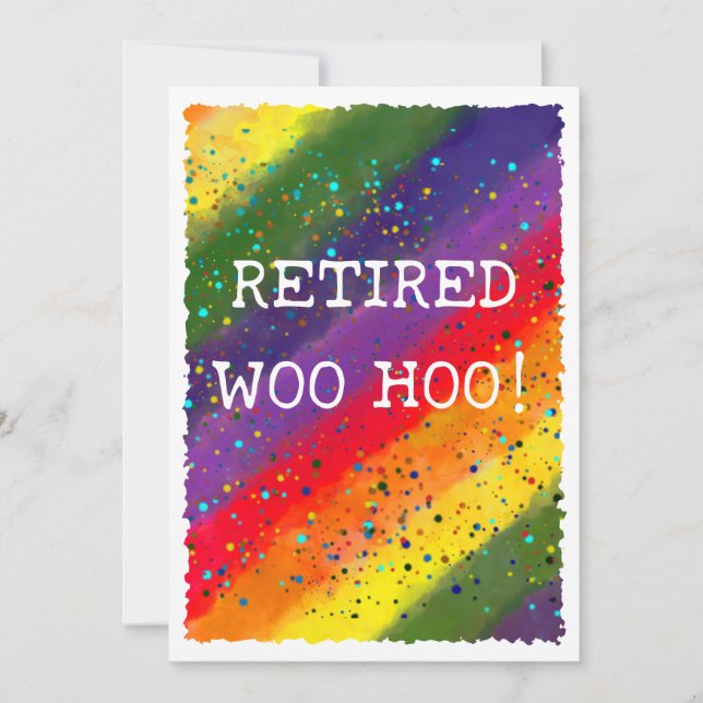 Convites Partido Woo Hoo Rainbow Watercolor Confetti (Frente)