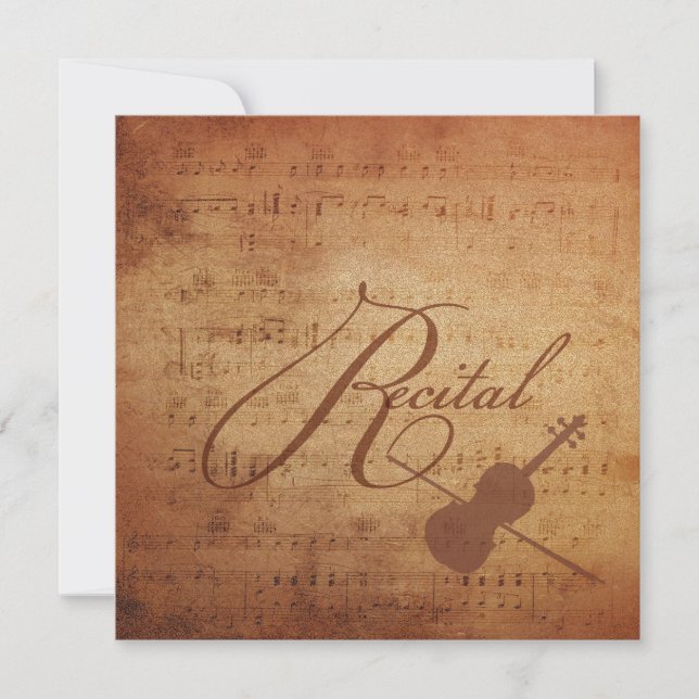 Convites Partitura da antiguidade do considerando do (Frente)