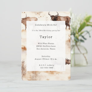 Convites Parto da Fazenda Ocidental do planalto de animais