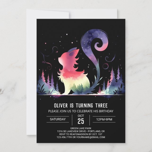 Convites Parto de Gato Personalizado (Frente)