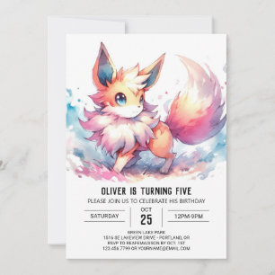 Convites Parto De Raposa Pintada Com Whimsical