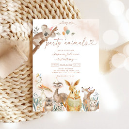 Convites Party Animals Kids Birthday Invitation