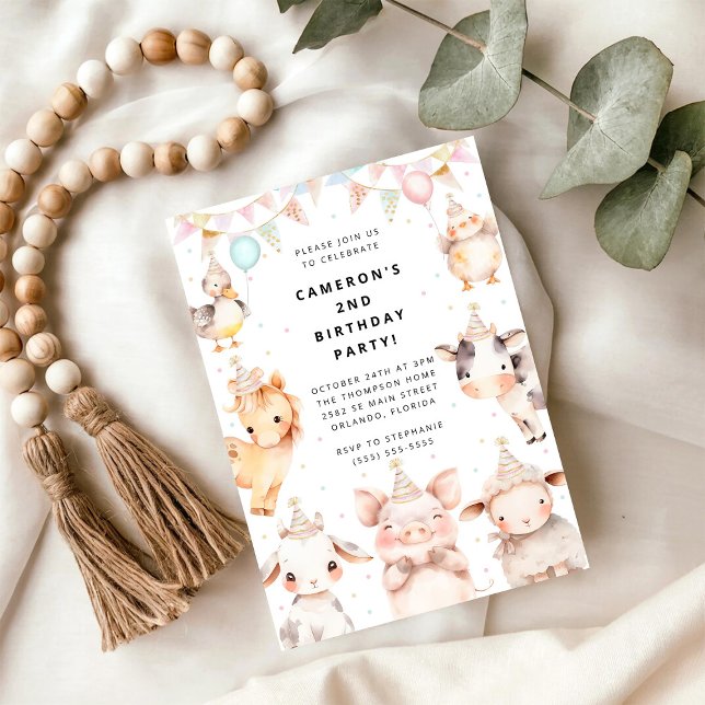 Convites Party Animals Safari Birthday Party Invitation (Criador carregado)