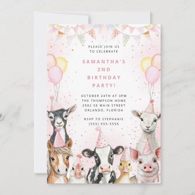 Convites Party Animals Safari Birthday Party Invitation (Frente)