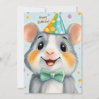 Convites Party Cute Animal Birthday Invitation Guinea pig