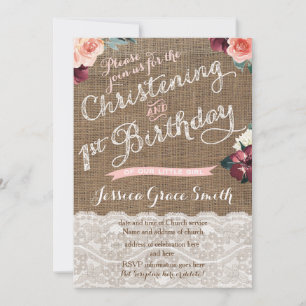 Convites Party girl rústico do primeiro aniversario do