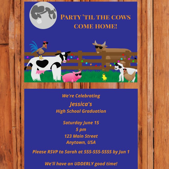 Convites Party ’Til the Cows Come Home (Criador carregado)
