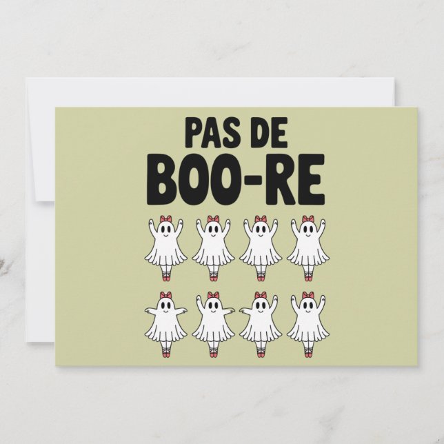 Convites Pas de Boo-re Ballerina Ghost Halloween Spooky (Frente)