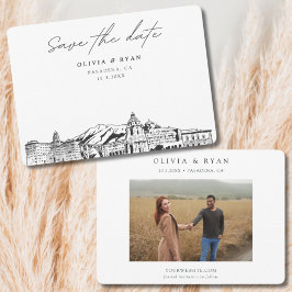 Convites Pasadena Wedding Skyline Salvar Data