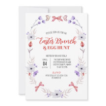 Páscoa Brunch e Caça de Ovos, Floral Branco Roxo