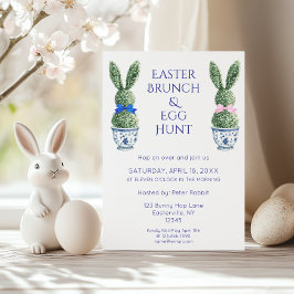 Convites Páscoa Brunch e Ovo Hunt Toile De Jouy Bunny