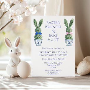 Convites Páscoa Brunch e Ovo Hunt Toile De Jouy Bunny