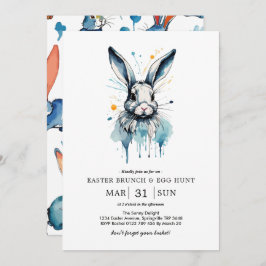 Convites Páscoa Brunch & Ovo Hunt | Coelhinho de água