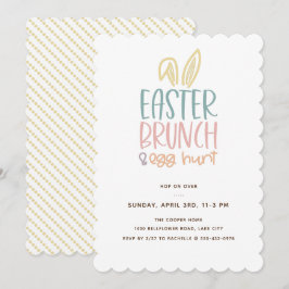 Convites Páscoa Brunch Ovo Hunt Cony Ears