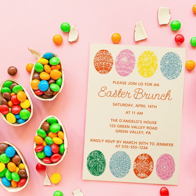 Convites Páscoa Brunch Partido de Ovos de Pysanky Ucraniano (Criador carregado)