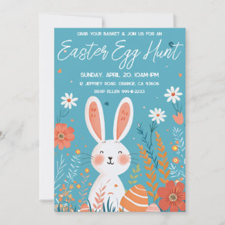 Convites Páscoa Caça ao Ovo belo coelho bonito elegante