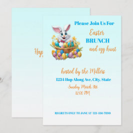 Convites páscoa Coelho Adorável de 🐇 Brunch e Caça de Ovo