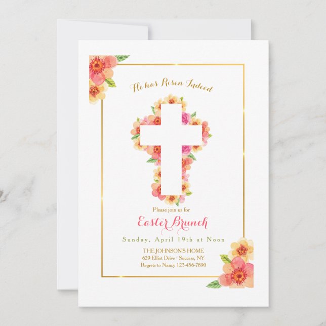 Convites Páscoa Cross (Frente)