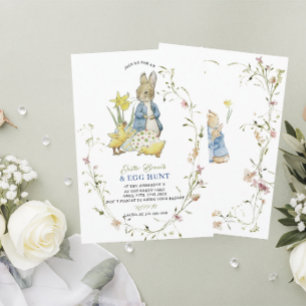 Convites Páscoa de aquarela Brunch e Caça de Ovo Peter Rabb
