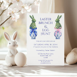 Convites Páscoa de aquarela Brunch e coelho de ovo