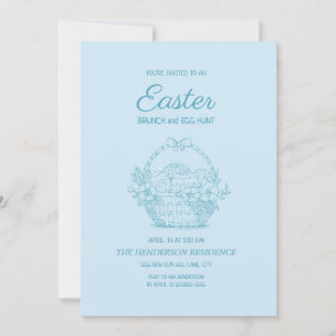 Convites Páscoa de bico azul Brung Caça de Ovo