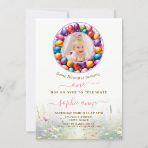 Convites Páscoa De Um primeiro aniversario De Foto Da Rapar