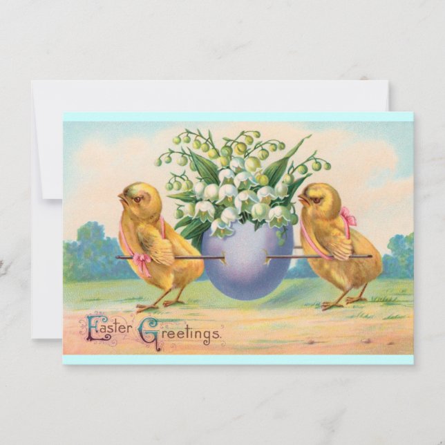 Convites Páscoa de Vintage Brunch (Frente)