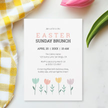 Páscoa Domingo Brunch Modern Floral Cute Botânica