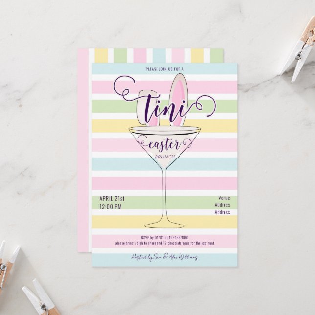 Convites Páscoa Domingo Martini Cocktail Partido Janto Brun (Frente/Verso In Situ)