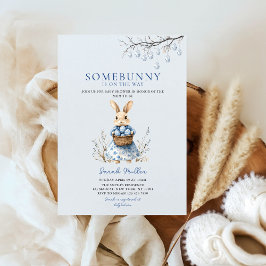 Convites Páscoa Floral Bunny Chinoiserie Chá de fraldas
