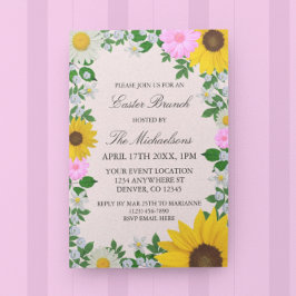 Convites Páscoa Floral Rustic Sunflower Daisy