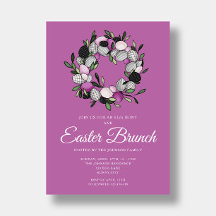 Convites Páscoa Pink Wreath Brung Hunt